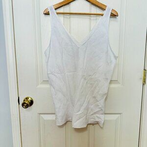 LILLY PULITZER RESORT WHITE LINEN V-NECK CAMISOLE TANK TOP
